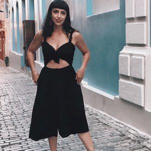 Lightweight Tie Crepe Summer Midi Dress